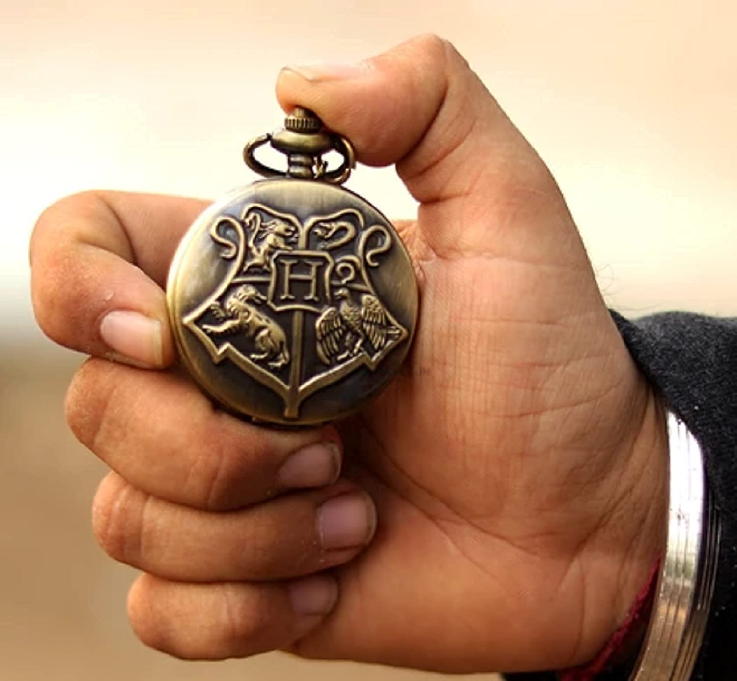 Vintage Harry Potter Metal Pocket Watch Keychain